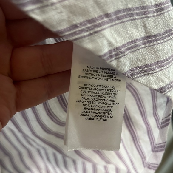 Ralph Lauren popover shirt linen striped white purple plus size 1x - Picture 7 of 7